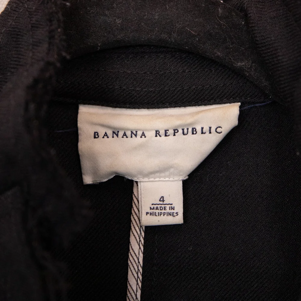 Banana Republic black wool distressed blazer-4
